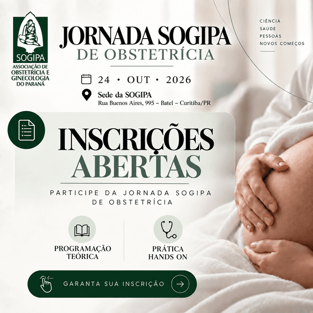 Inscrições Abertas - Jornada Sogipa de Obstetrícia - 24 de Outubro de 2026