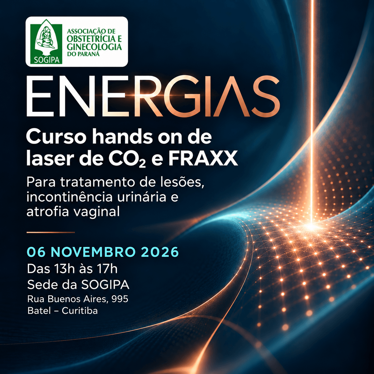 Energias: Curso hands on de laser de CO2 e FRAX