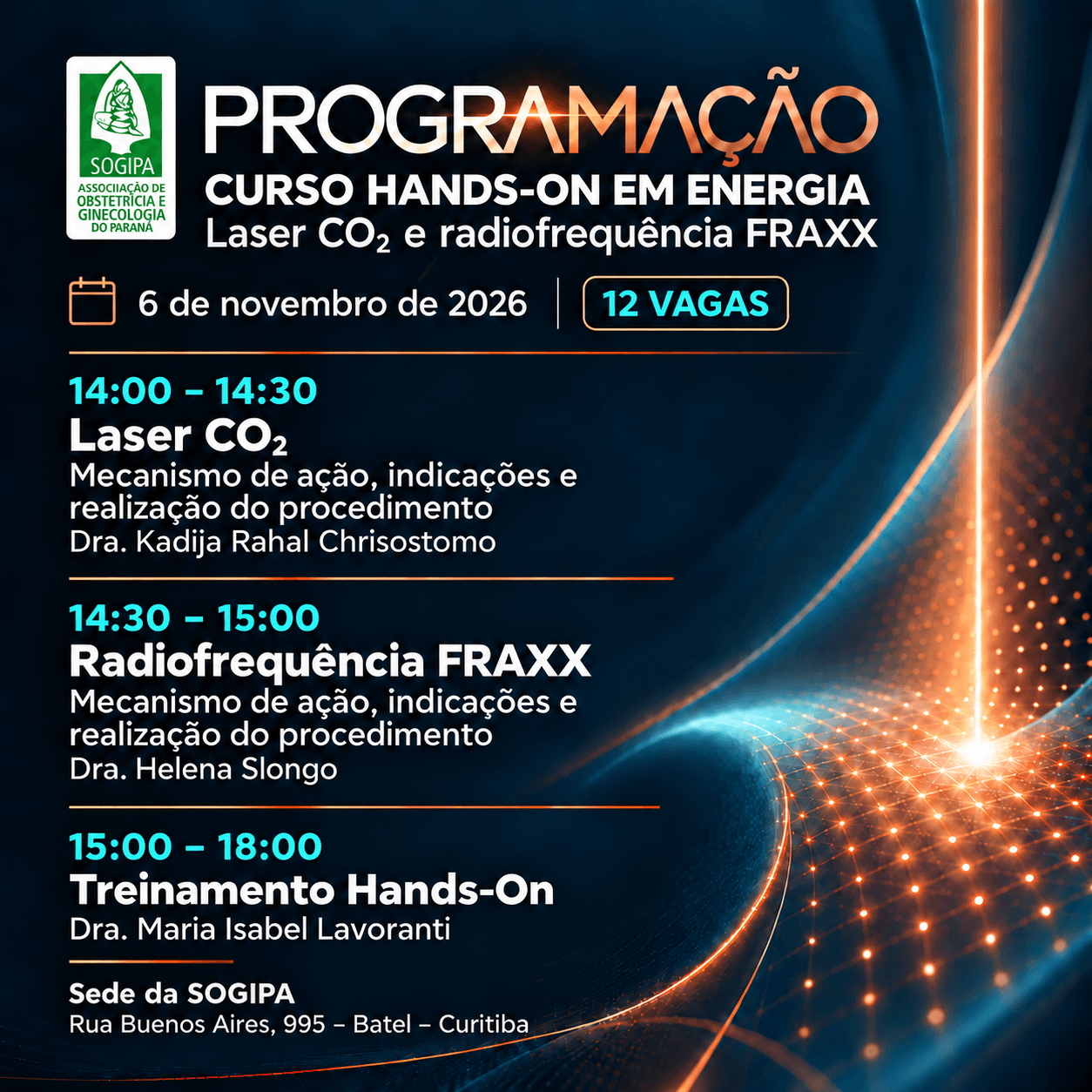 Divulgação: Energias: Curso hands on de laser de CO2 e FRAX