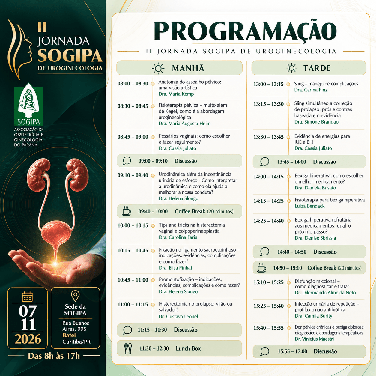 Divulgação: Jornada Sogipa de Uroginecologia